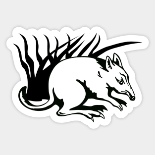 Bandicoot Black and White Retro Sticker